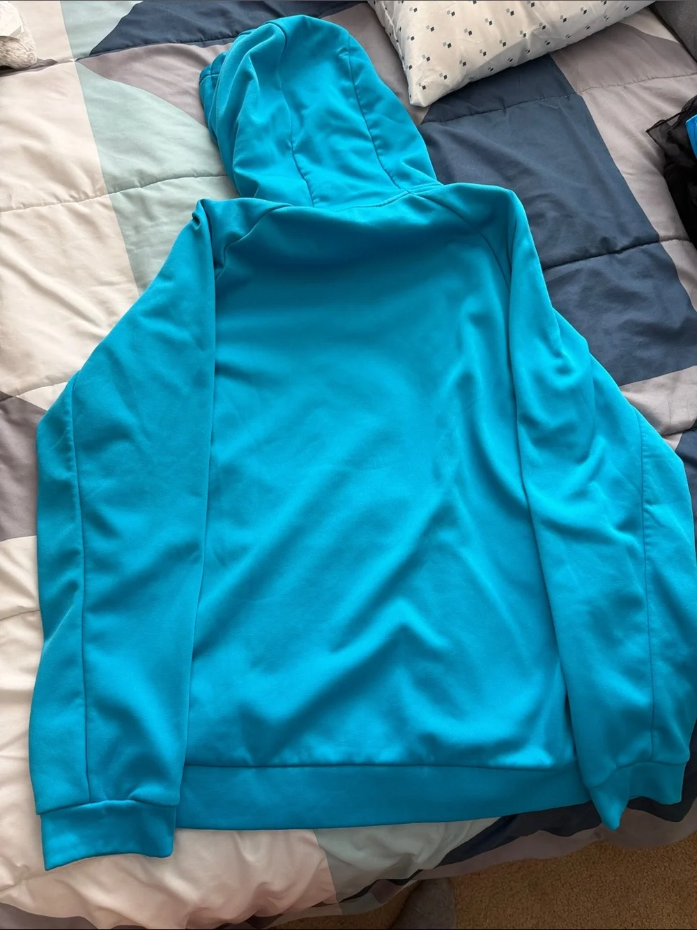 Nike Turquoise Pullover Hoodie with Black Dotted Swoosh